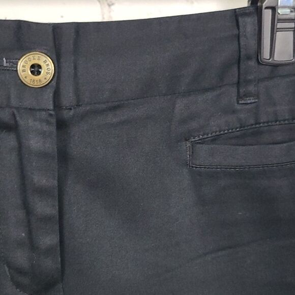 Brooks Brothers Natalie Fit Black Skinny Cropped Woman's Ankle Pant Printed Cuff - Picture 5 of 11